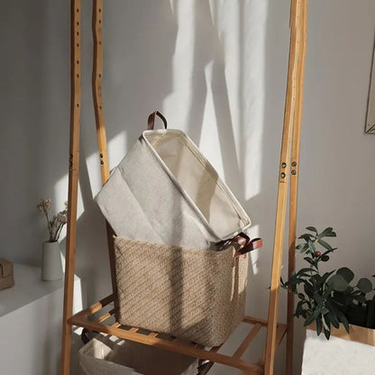 Storage Basket Foldable Woven Sturdy Handles