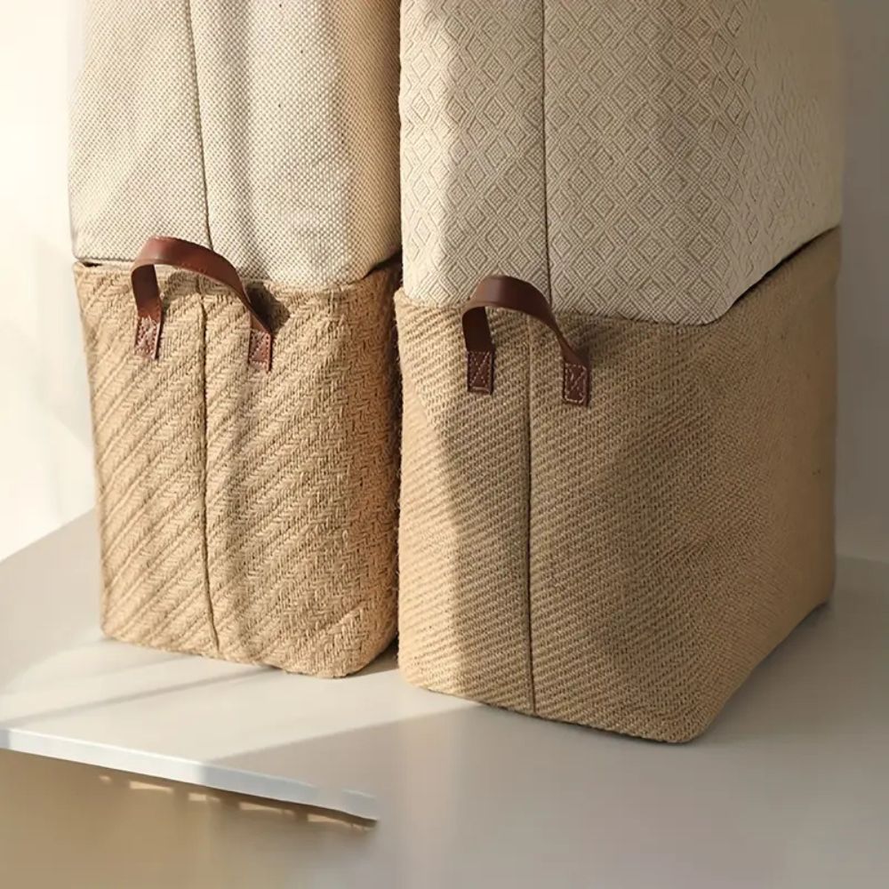 Storage Basket Foldable Woven Sturdy Handles