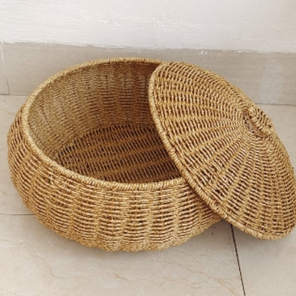 Storage Basket Handcrafted Rattan Dome Lid
