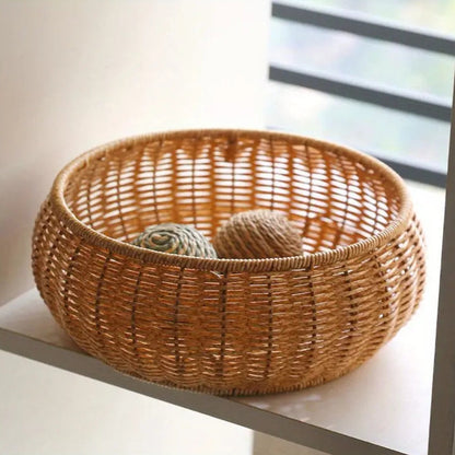 Storage Basket Handcrafted Rattan Dome Lid