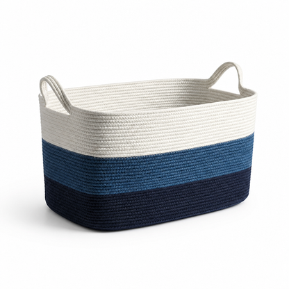 Storage Basket Two-Tone Woven Foldable & Machine Washable
