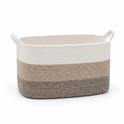 Storage Basket Two-Tone Woven Foldable & Machine Washable