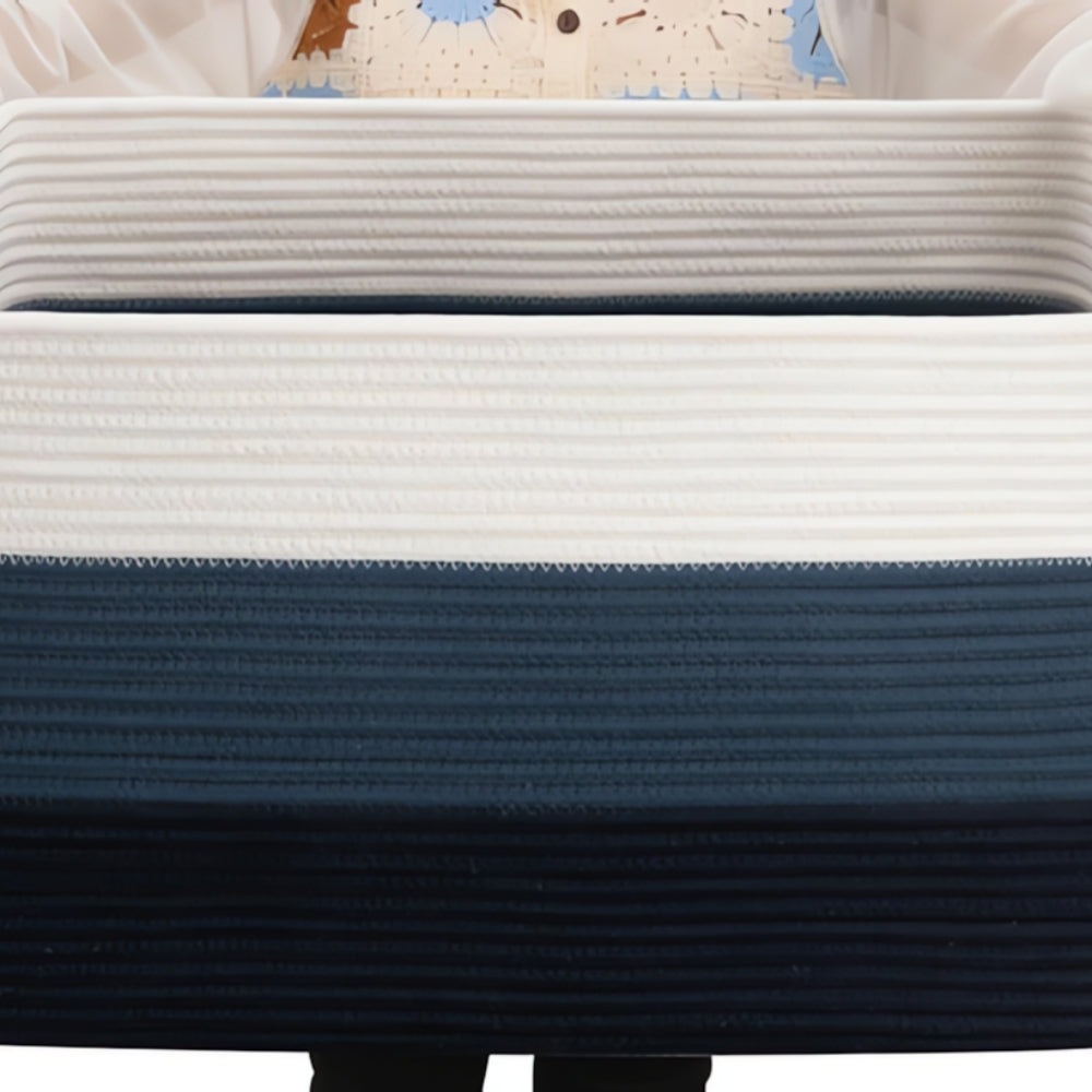 Storage Basket Woven Cotton Ombre Built-In Handles