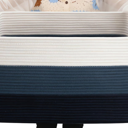 Storage Basket Woven Cotton Ombre Built-In Handles