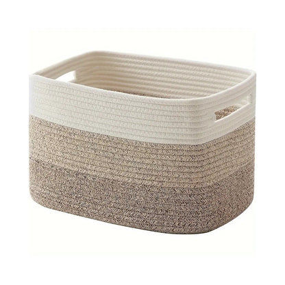 Storage Basket Woven Cotton Ombre Built-In Handles