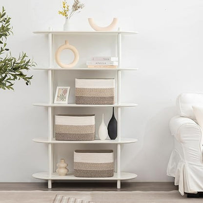 Storage Basket Woven Cotton Ombre Built-In Handles