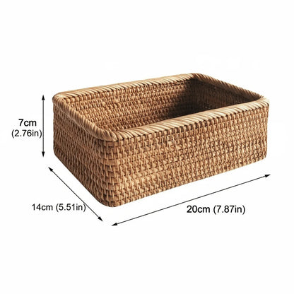 Storage Basket Woven Rattan Look Decorative Home Organization