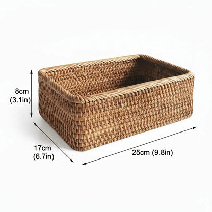 Storage Basket Woven Rattan Look Decorative Home Organization