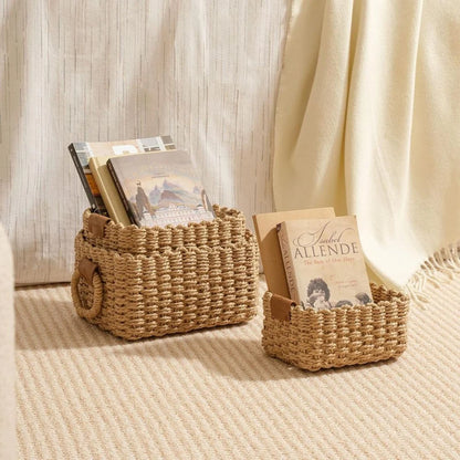 Storage Baskets Handwoven Rattan Set of 3