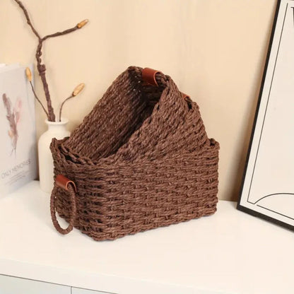Storage Baskets Handwoven Rattan Set of 3