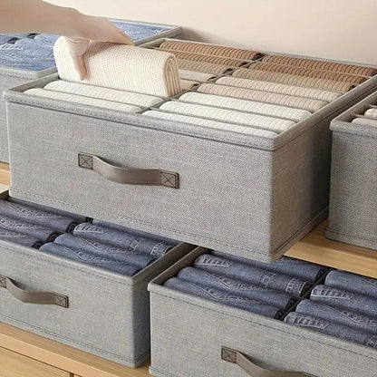 Storage Container Drawer-Style Multi-Compartment Cotton Linen