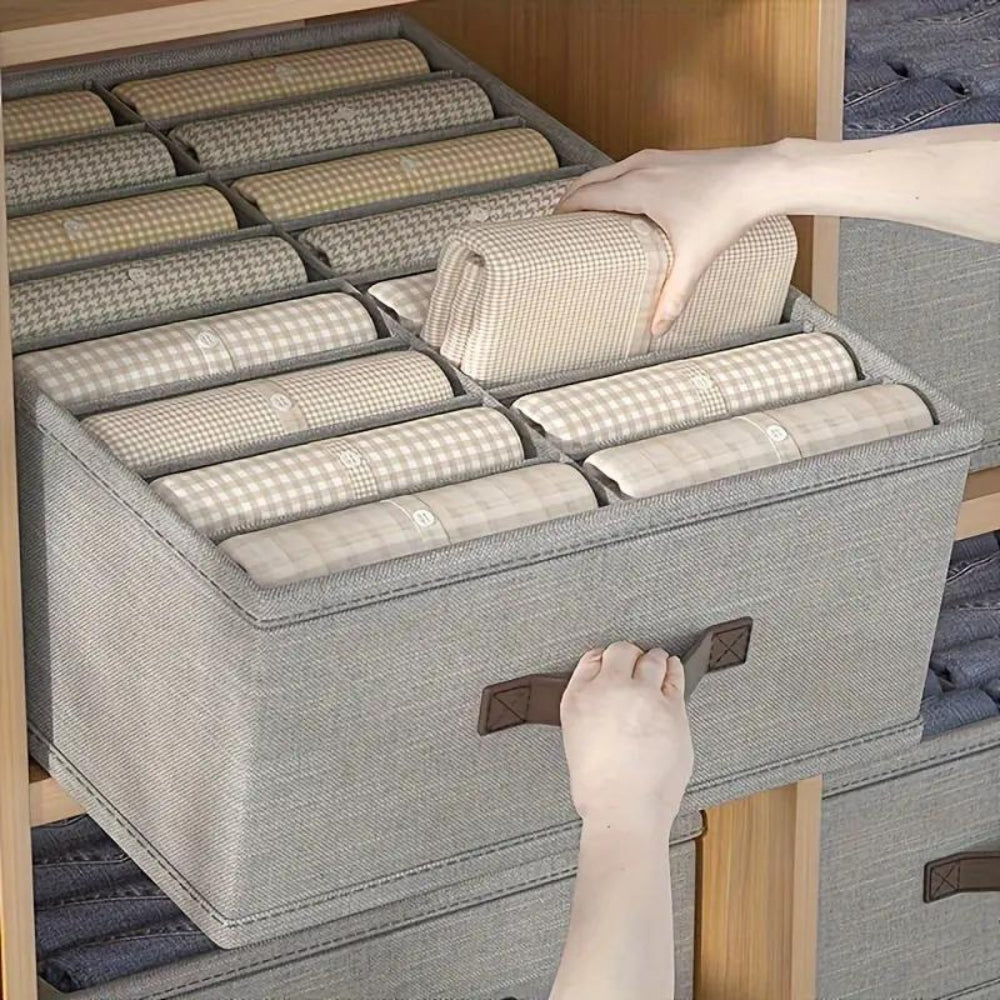 Storage Container Drawer-Style Multi-Compartment Cotton Linen