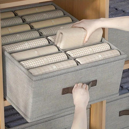 Storage Container Drawer-Style Multi-Compartment Cotton Linen