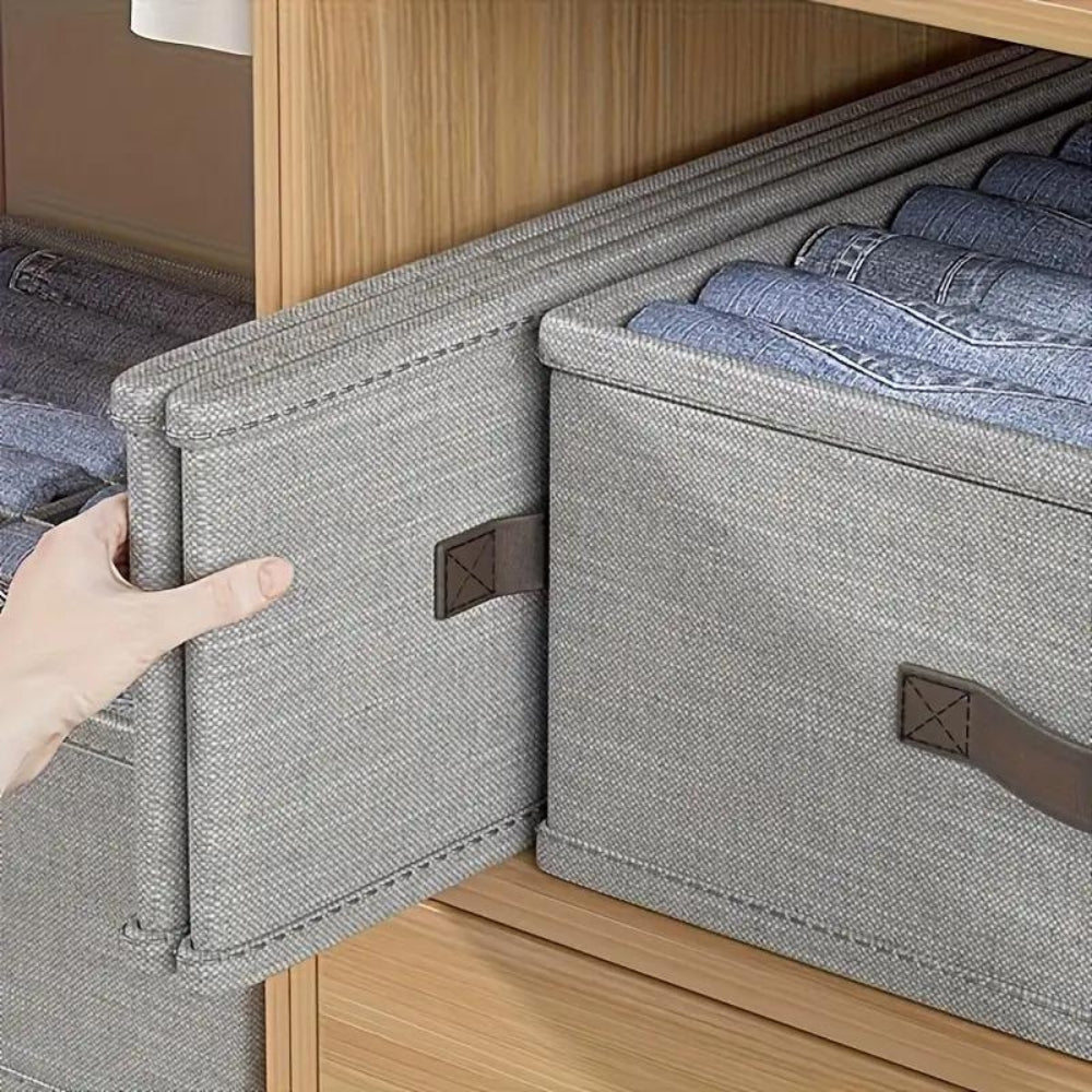 Storage Container Drawer-Style Multi-Compartment Cotton Linen