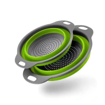 Strainer Basket Collapsible Fold-Flat Comfort-Grip Handles