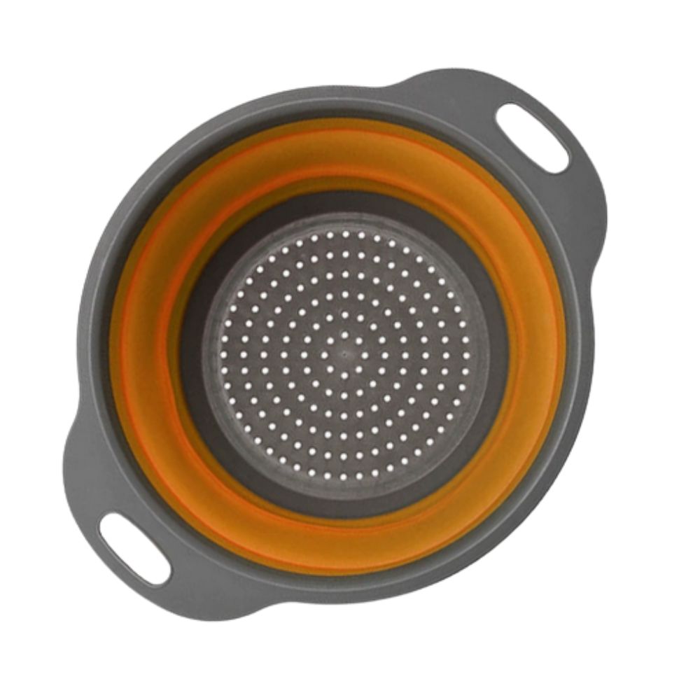 Strainer Basket Collapsible Fold-Flat Comfort-Grip Handles