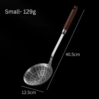 Strainer Ladle 304 Stainless Steel Fine Mesh Wooden Handle