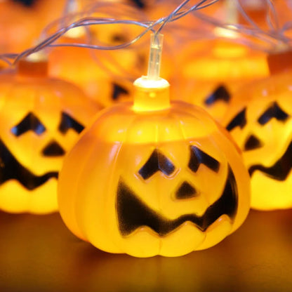 String Lights Carved Pumpkin Warm LED Halloween Decor