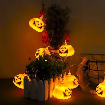 String Lights Carved Pumpkin Warm LED Halloween Decor