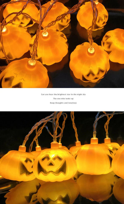 String Lights Carved Pumpkin Warm LED Halloween Decor