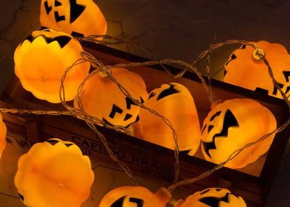 String Lights Carved Pumpkin Warm LED Halloween Decor