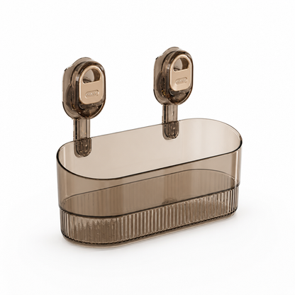 Suction Cup Wall Shelf No Drill Integrated Drainage