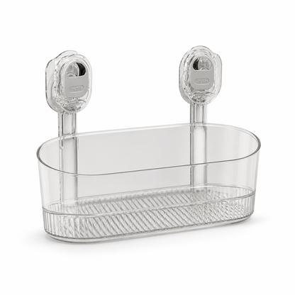 Suction Cup Wall Shelf No Drill Integrated Drainage