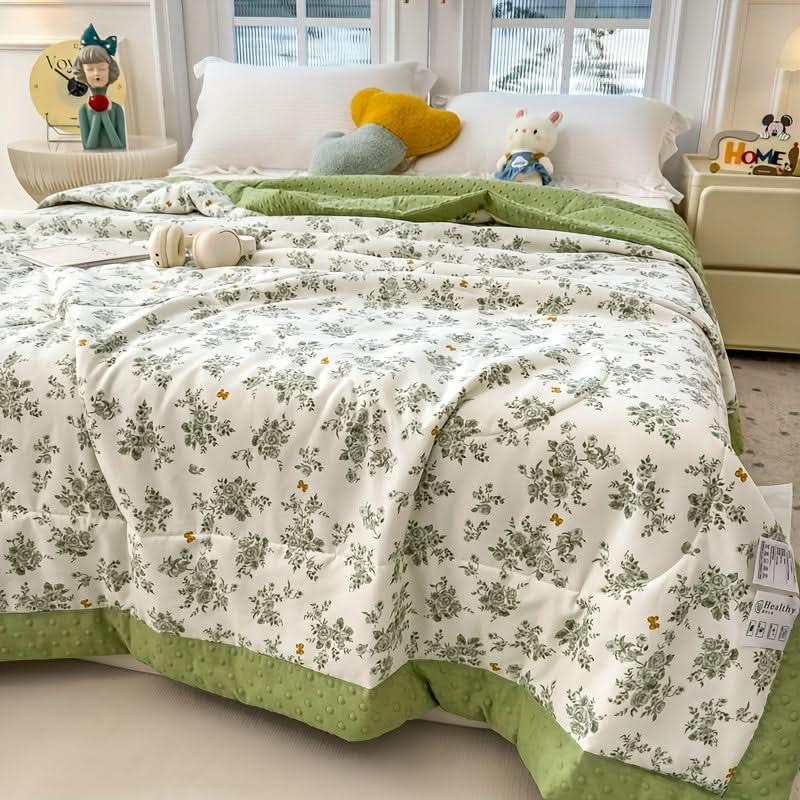 Summer Blanket Lightweight Breathable Floral Print