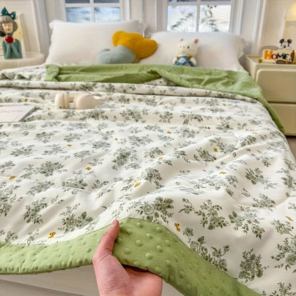 Summer Blanket Lightweight Breathable Floral Print