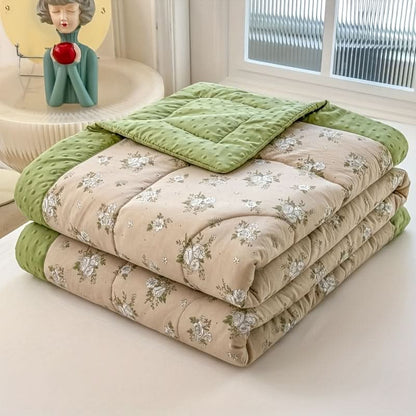 Summer Blanket Lightweight Breathable Floral Print