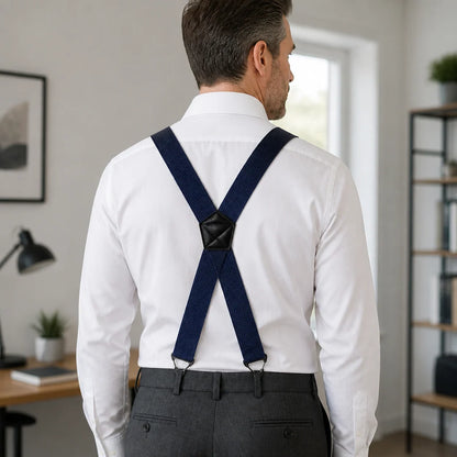 Suspenders Adjustable Elastic Belt-Loop Hooks Y-Back & X-Back