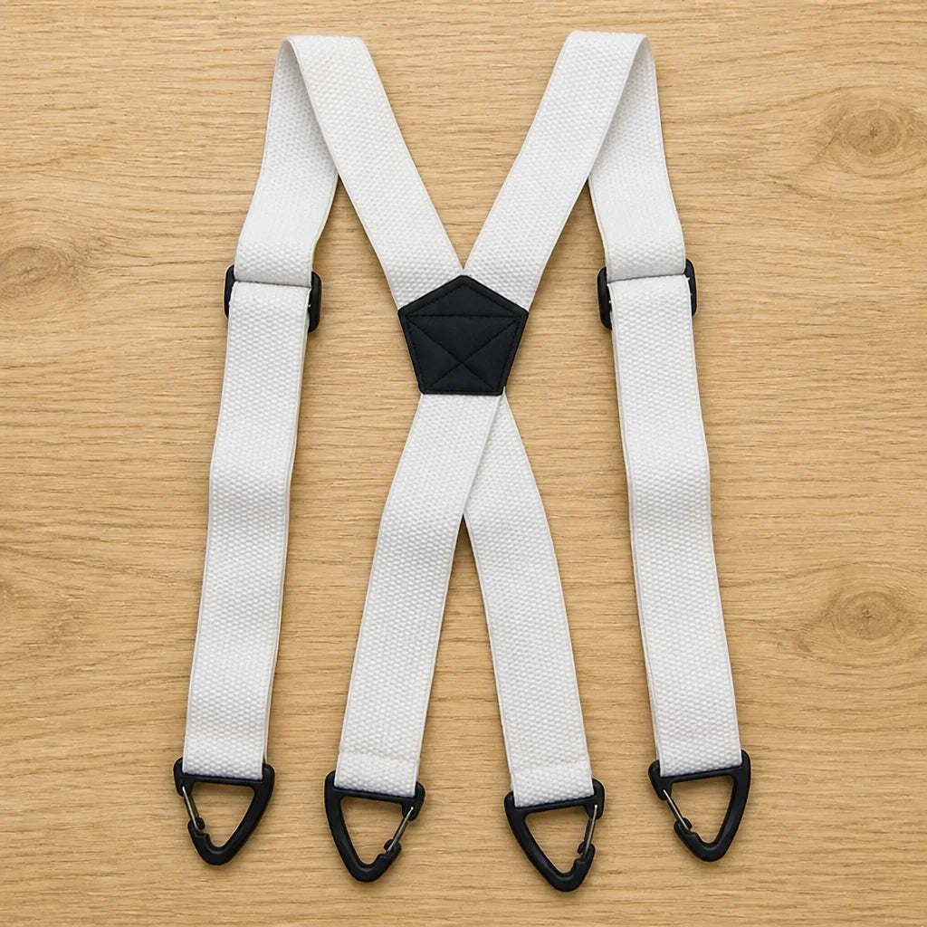 Suspenders Wide Elastic Adjustable X or Y Back Metal Clips