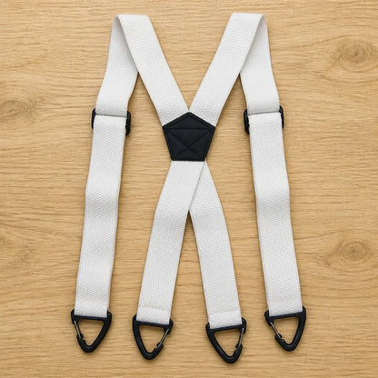 Suspenders Wide Elastic Adjustable X or Y Back Metal Clips