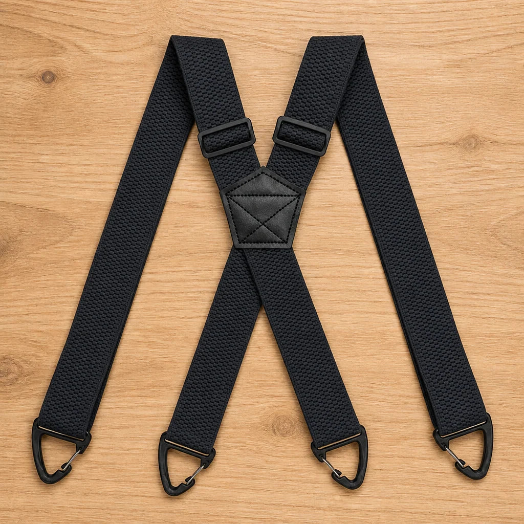 Suspenders Wide Elastic Adjustable X or Y Back Metal Clips