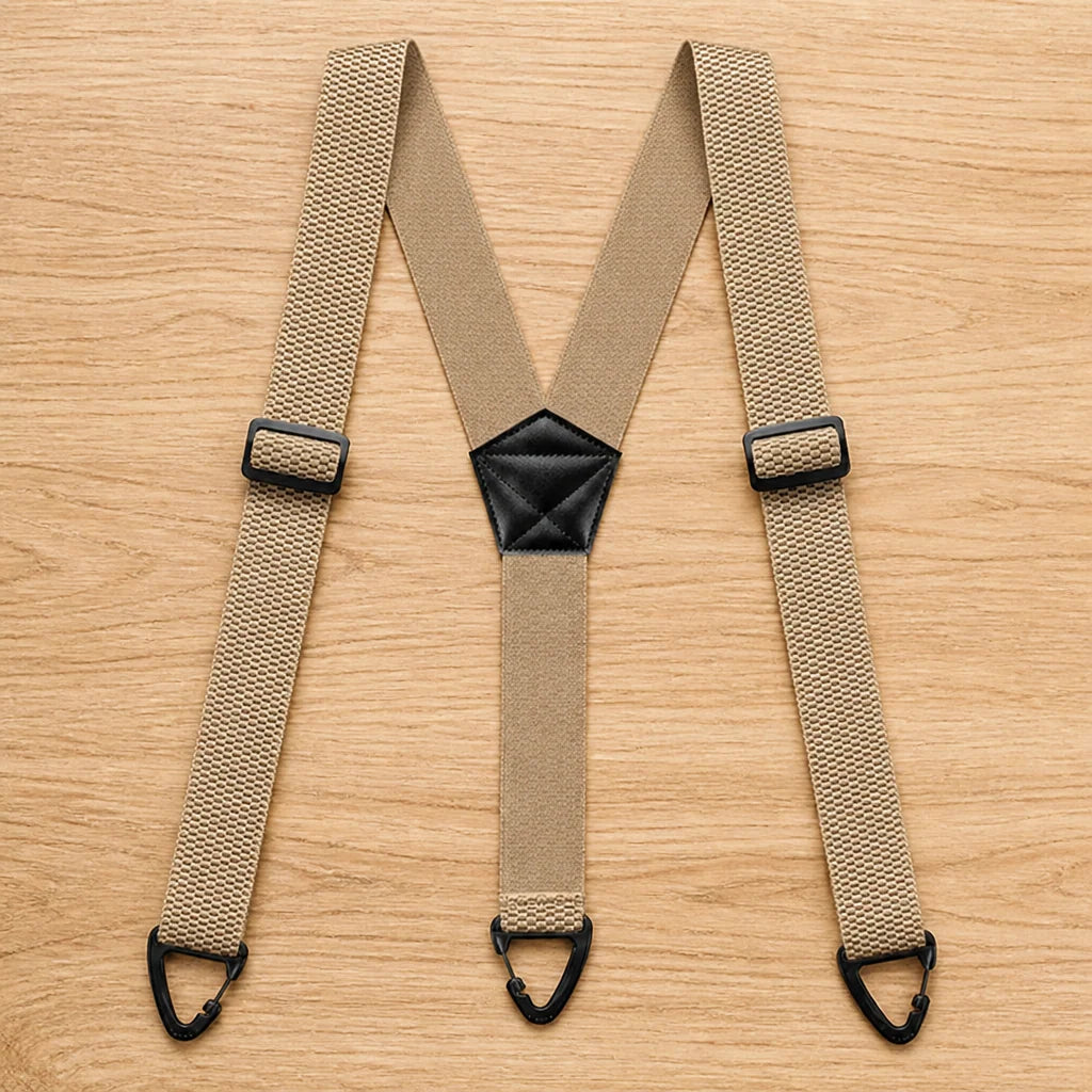 Suspenders Wide Elastic Adjustable X or Y Back Metal Clips