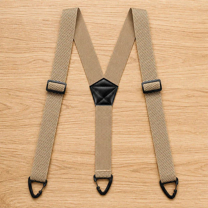 Suspenders Wide Elastic Adjustable X or Y Back Metal Clips