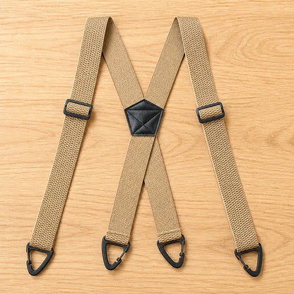 Suspenders Wide Elastic Adjustable X or Y Back Metal Clips