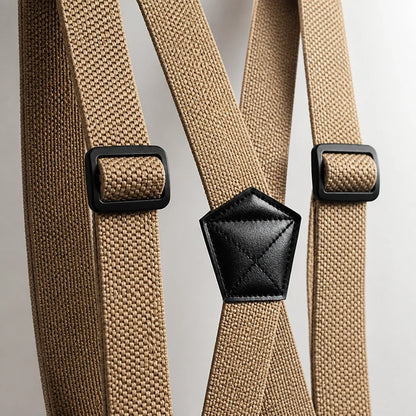 Suspenders Wide Elastic Adjustable X or Y Back Metal Clips