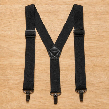 Suspenders Wide Elastic Adjustable X or Y Back Metal Clips