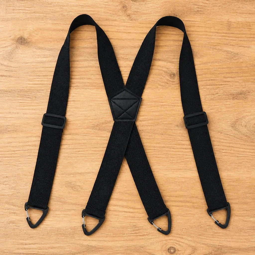 Suspenders Wide Elastic Adjustable X or Y Back Metal Clips