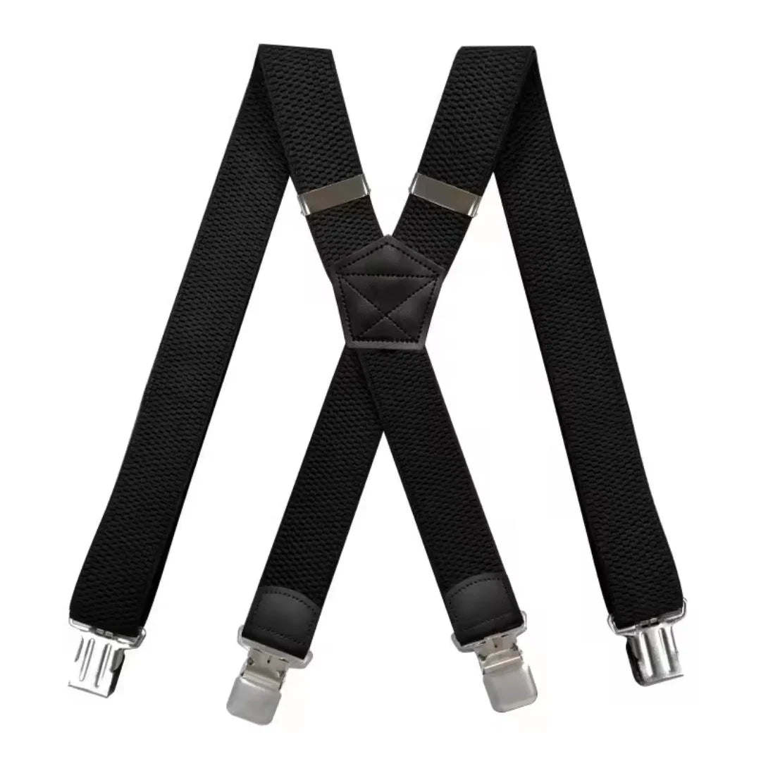 Suspenders X-Back Adjustable with 4 Metal Clips