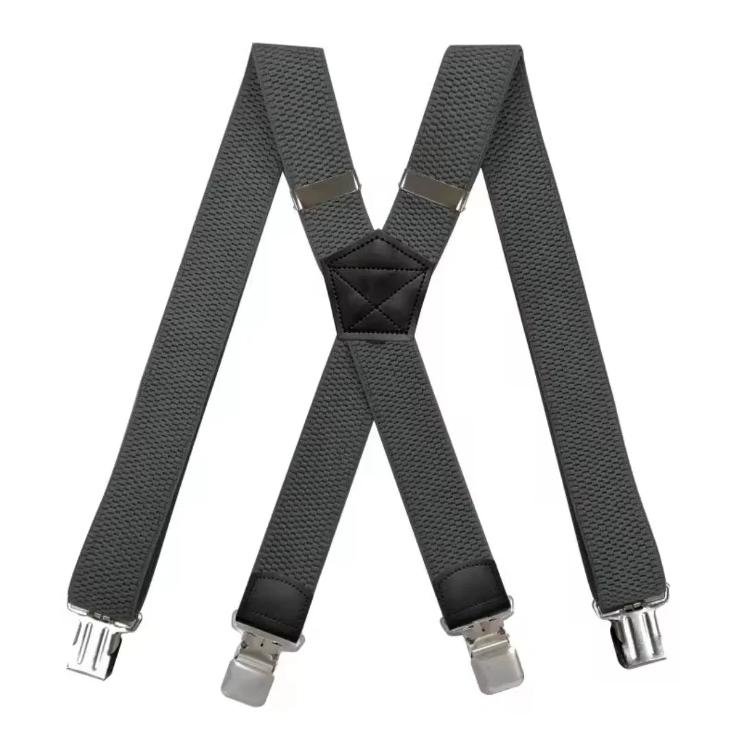 Suspenders X-Back Adjustable with 4 Metal Clips