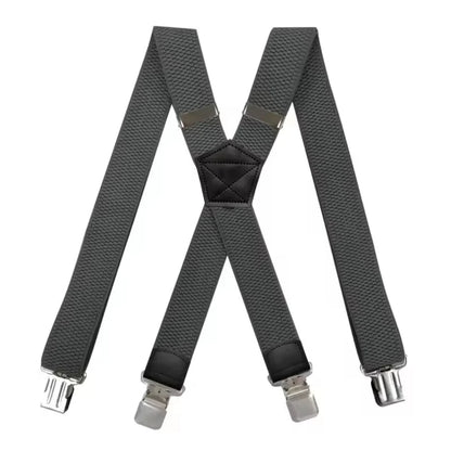Suspenders X-Back Adjustable with 4 Metal Clips
