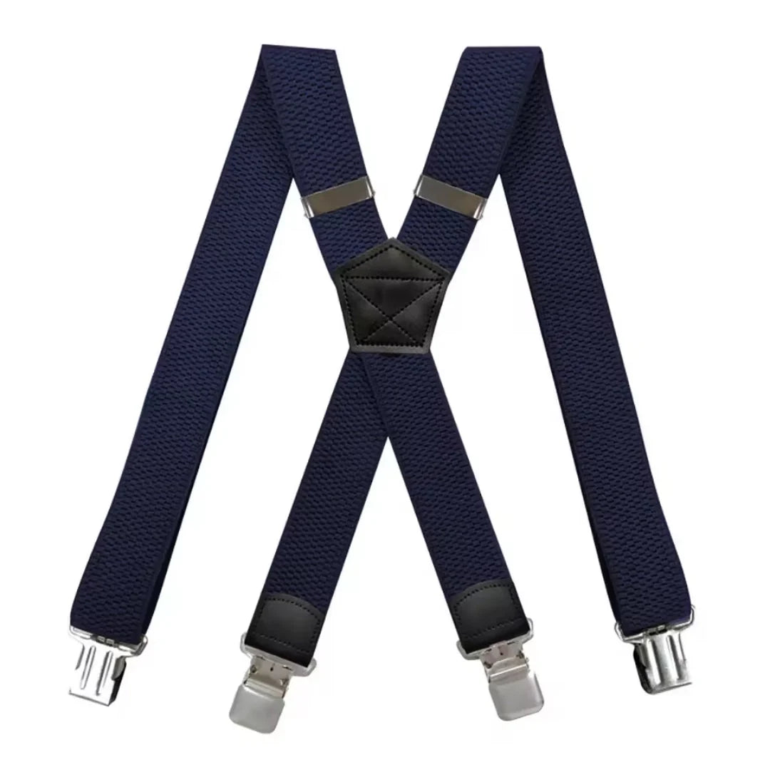 Suspenders X-Back Adjustable with 4 Metal Clips
