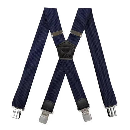 Suspenders X-Back Adjustable with 4 Metal Clips