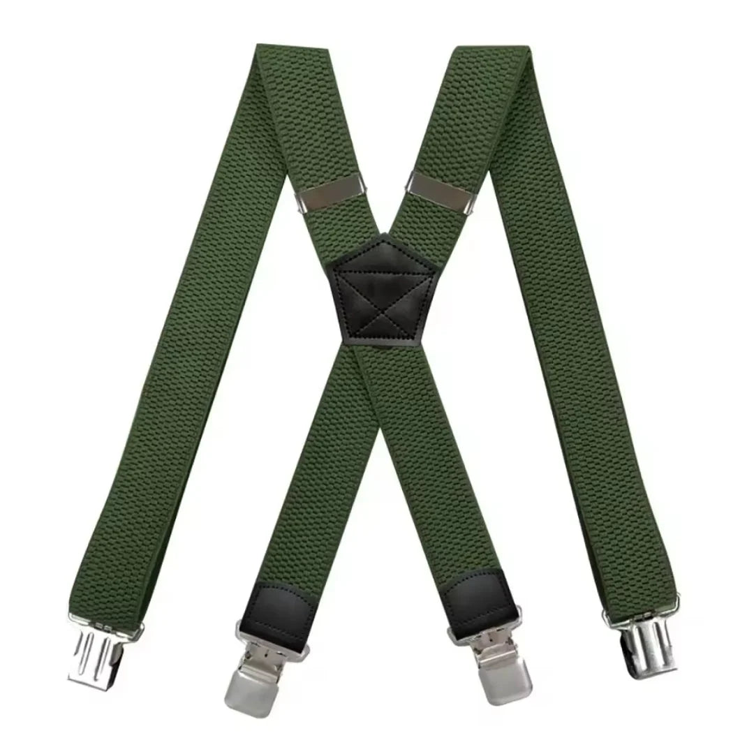 Suspenders X-Back Adjustable with 4 Metal Clips