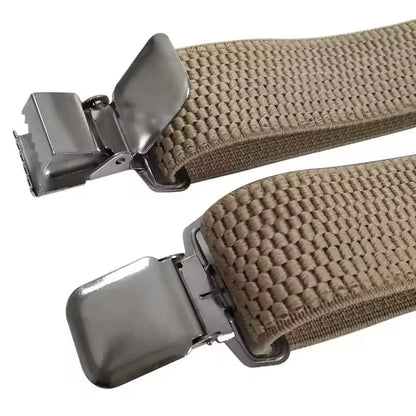 Suspenders X-Back Adjustable with 4 Metal Clips