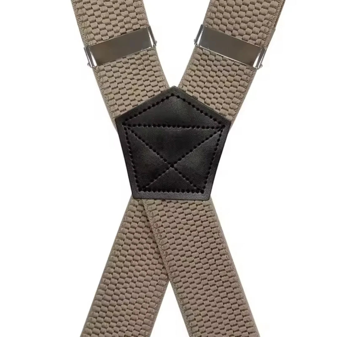 Suspenders X-Back Adjustable with 4 Metal Clips