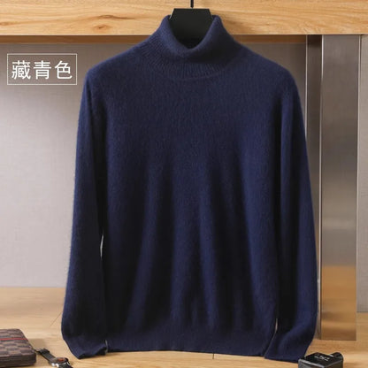 Sweater 100% Cashmere Cable Knit High Collar