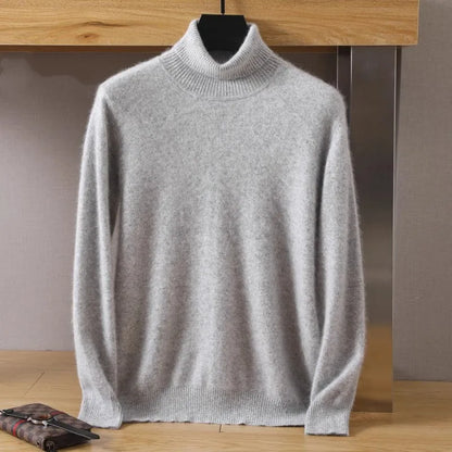 Sweater 100% Cashmere Cable Knit High Collar